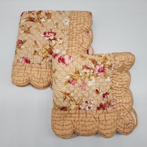 Nordstrom Floral Striped Quilted Throw Pillow Cotton and Polyester QTY 2 - Picture 1 of 5